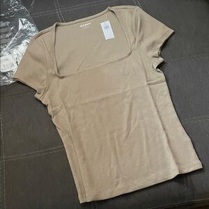 Old Navy Women's Beige Short Sleeve Tee